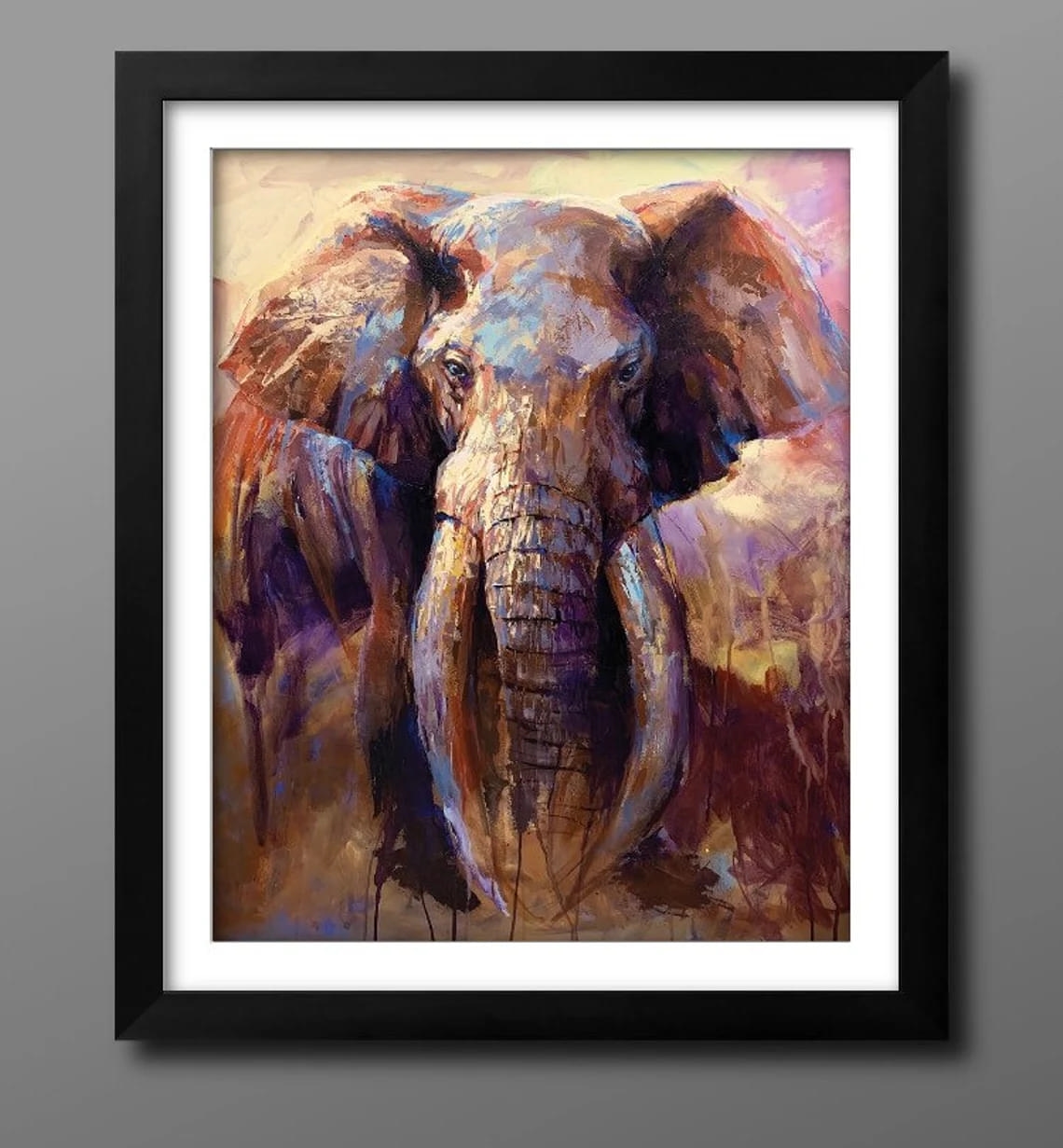 "The Great Tusker" - Elephant - Wildlife Artwork Sample on Wall