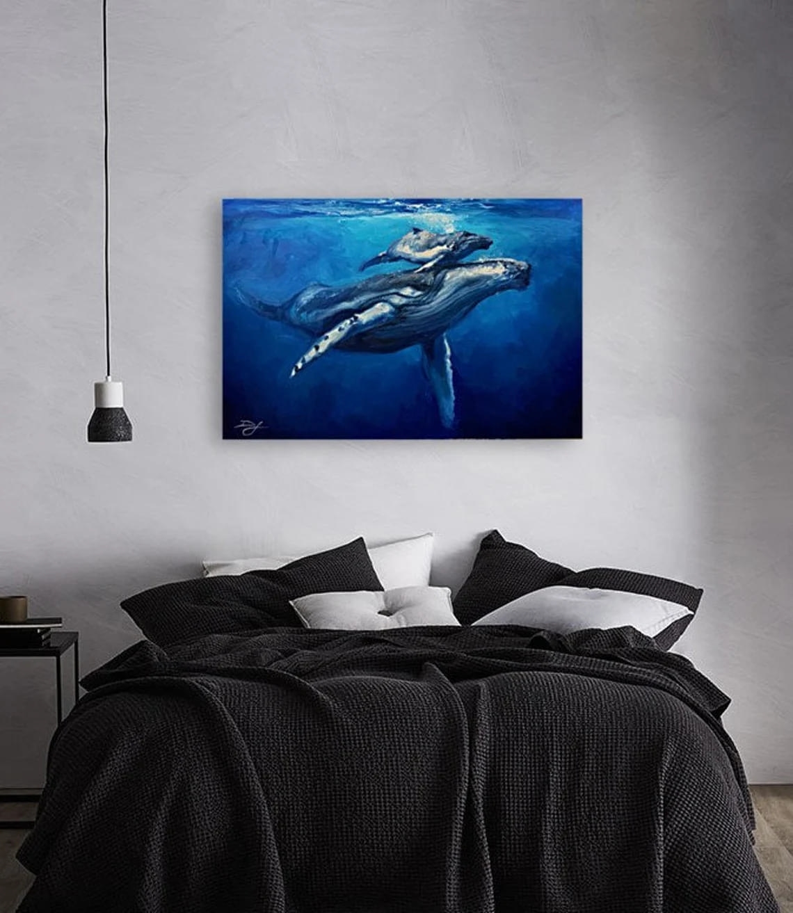 "The Guide" - Whale - Wildlife Artwork Sample on Wall