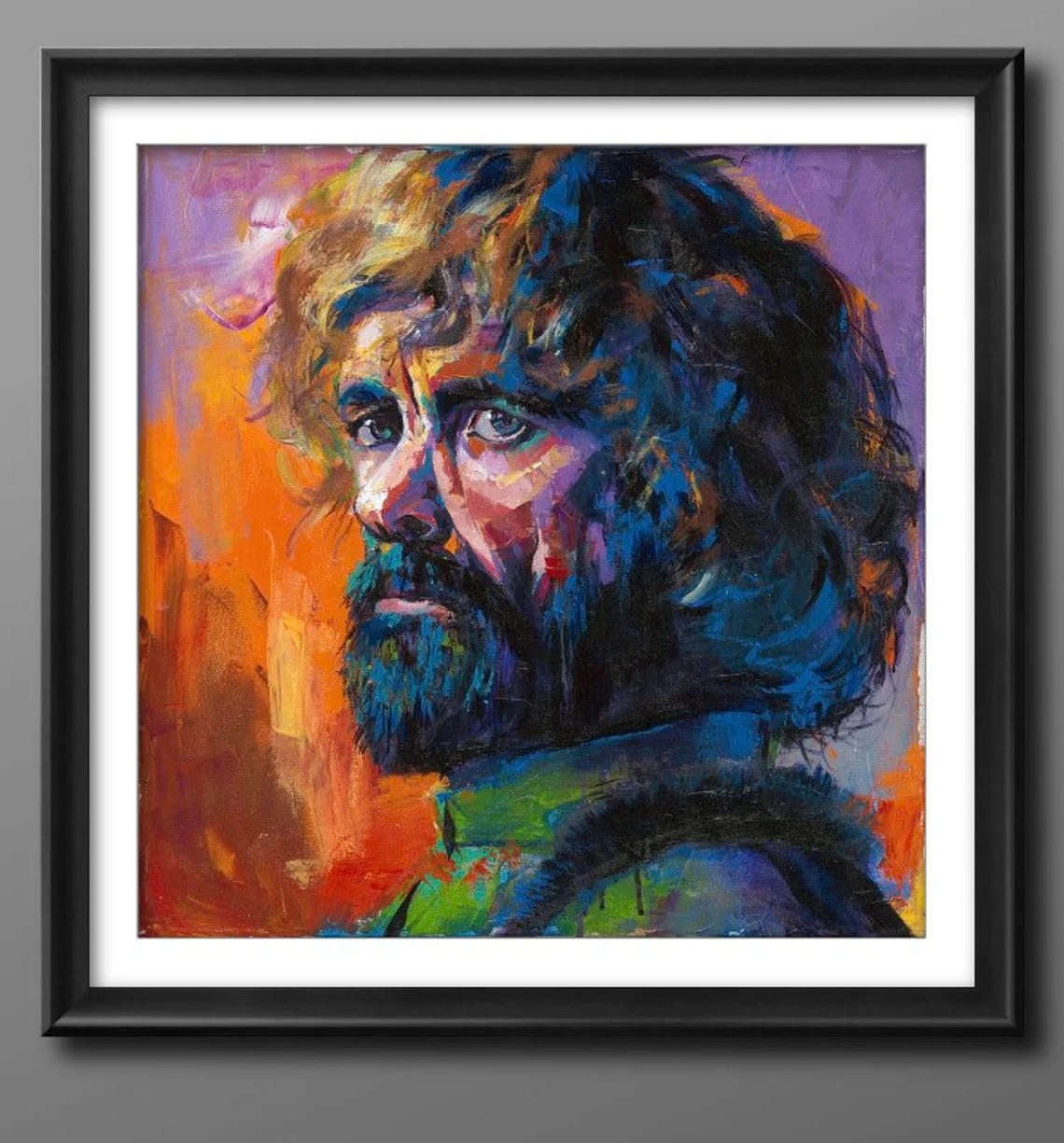 "Tyrion Lannister 2" - Game of Thrones Portraits Artwork Sample on Wall
