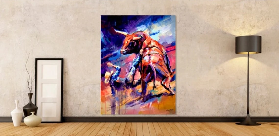 "Unleashed" - Dances Series - Original Painting Sample on Wall