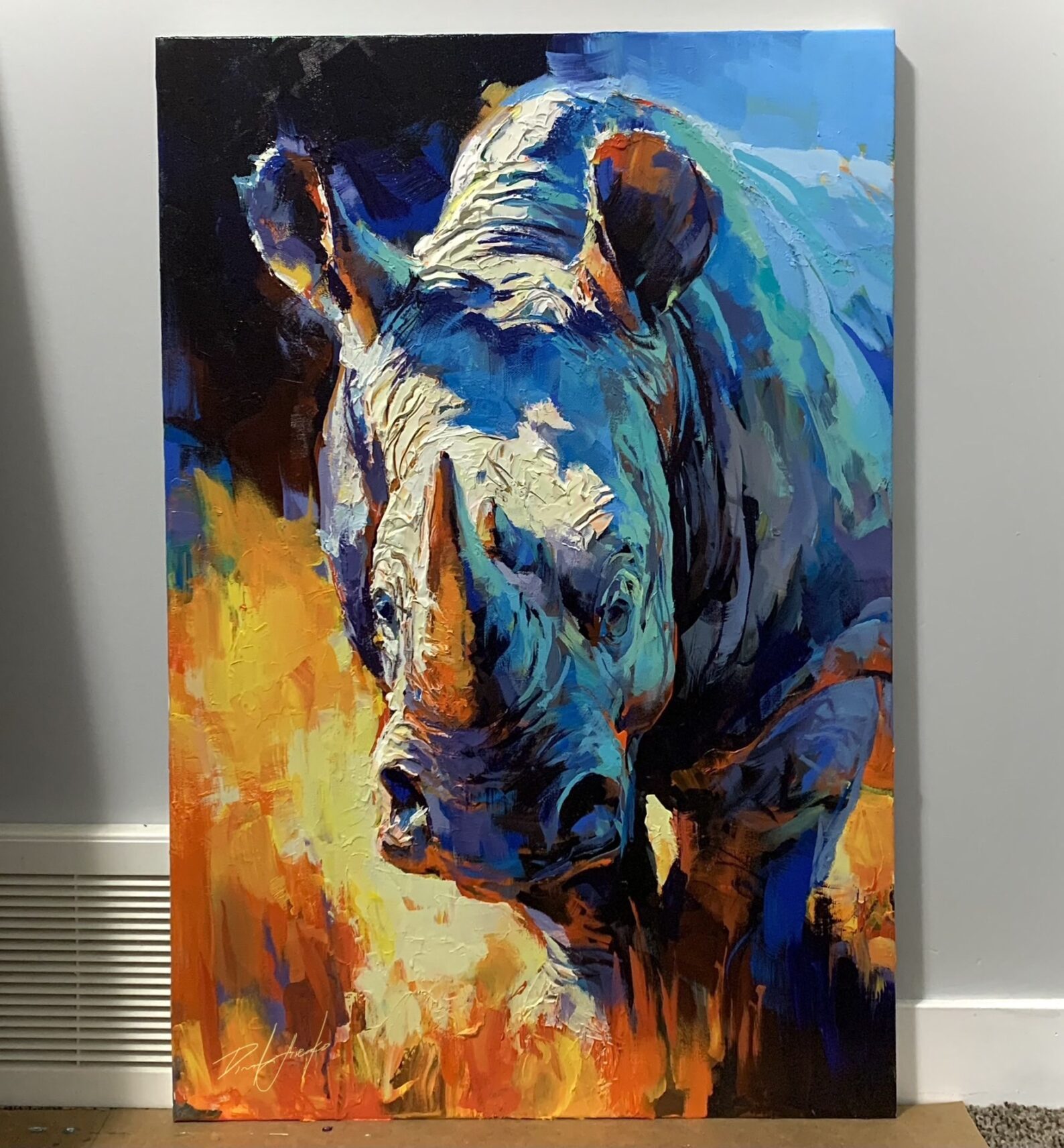 "Forged by Heat" - Rhino Print - Wildlife Artwork