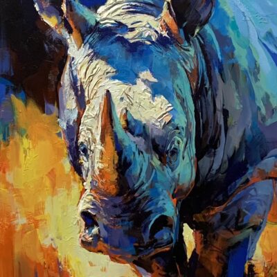 "Forged by Heat" - Rhino Print - Wildlife Artwork