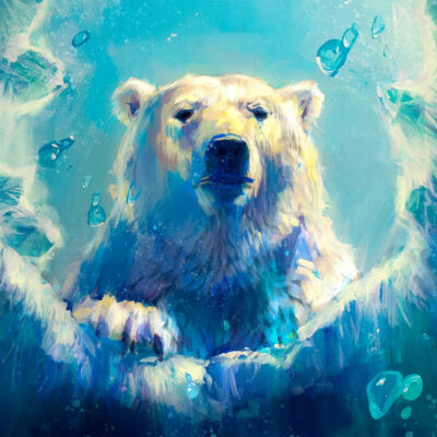 "Fishing" - Polar Bear - Wildlife Artwork