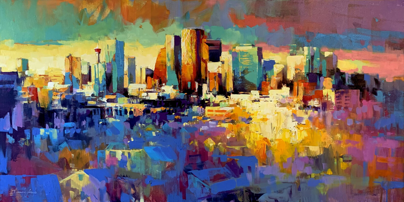 Sunlight Skyline - Original Painting